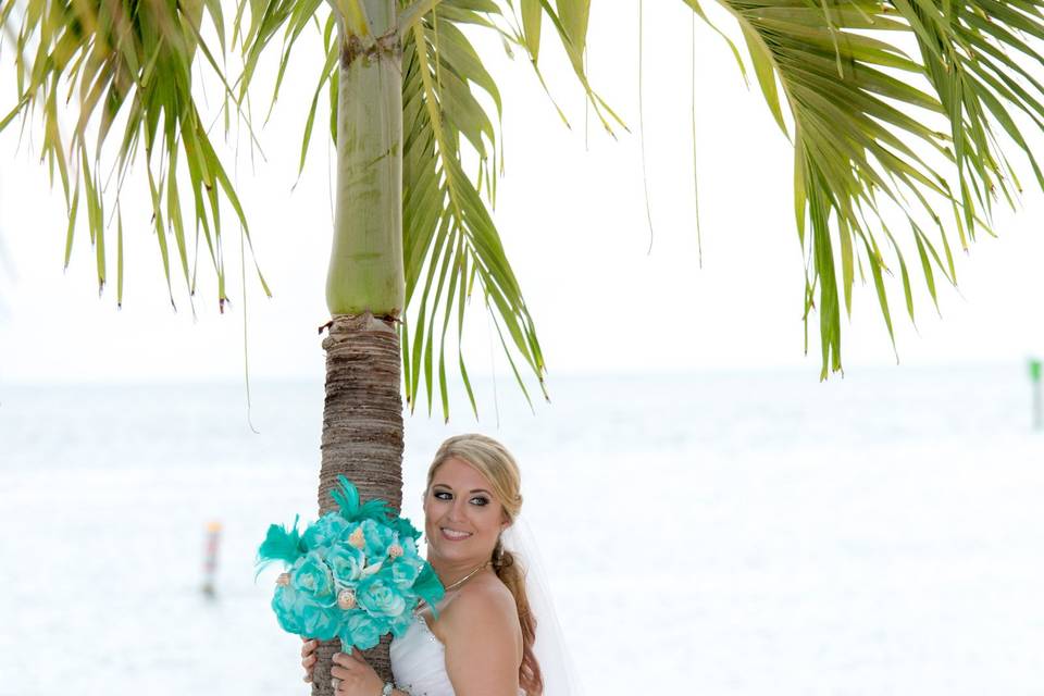 Bride at Sunset Park in Key Colony Beach