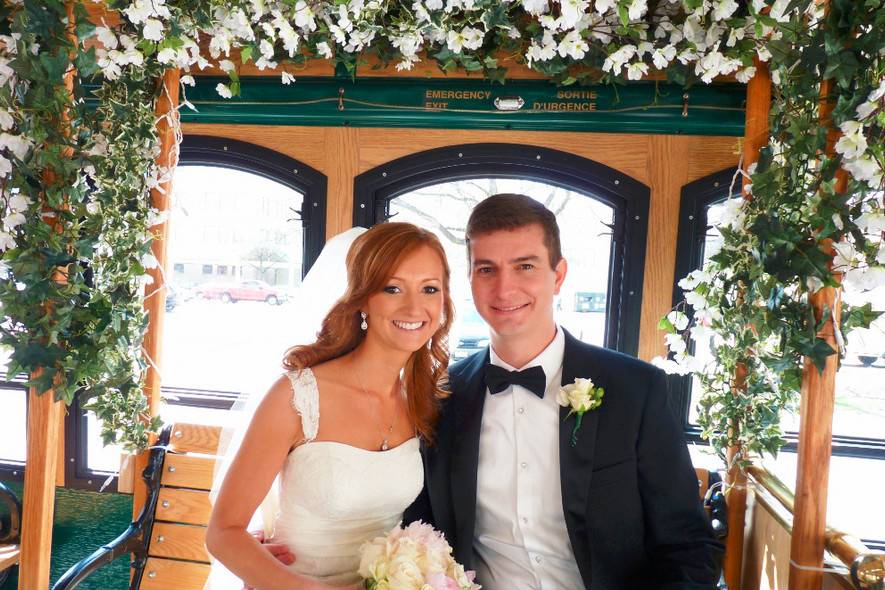 Wedding arch in the trolley