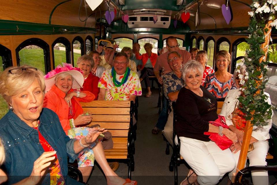 Elderly women in the trolley