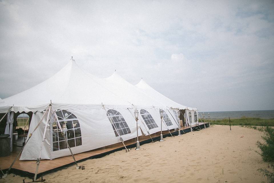 White beach tent
