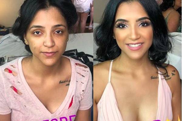 Before and after makeup