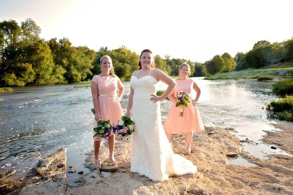 The bride with her bridesmaids