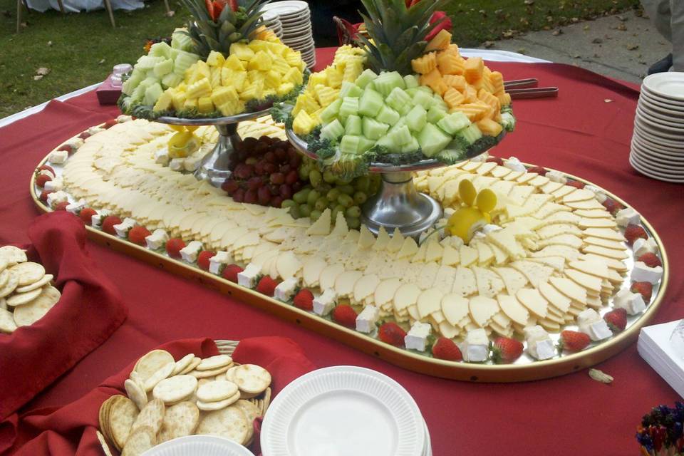 Cheese and fruits