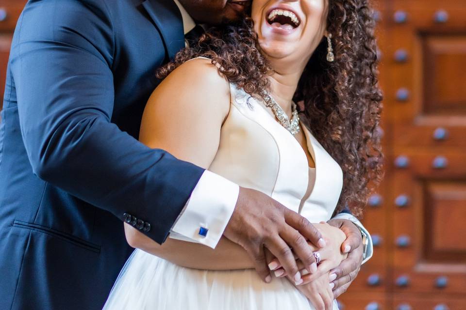 Laughing couple at Penn Museum