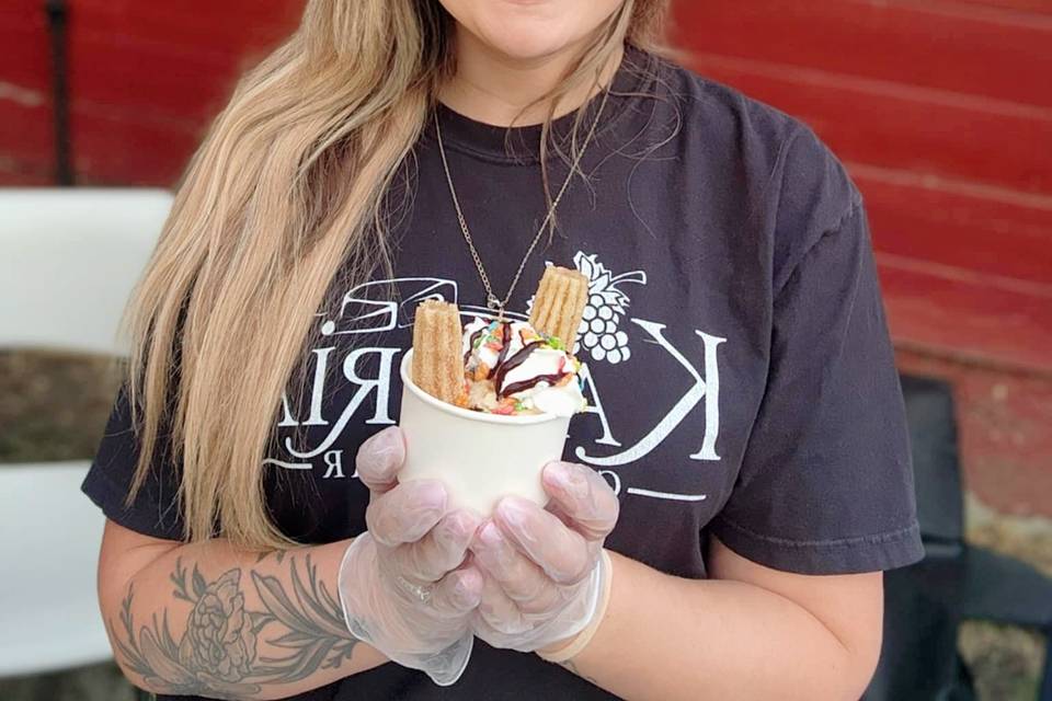 Churros and Sundaes cart