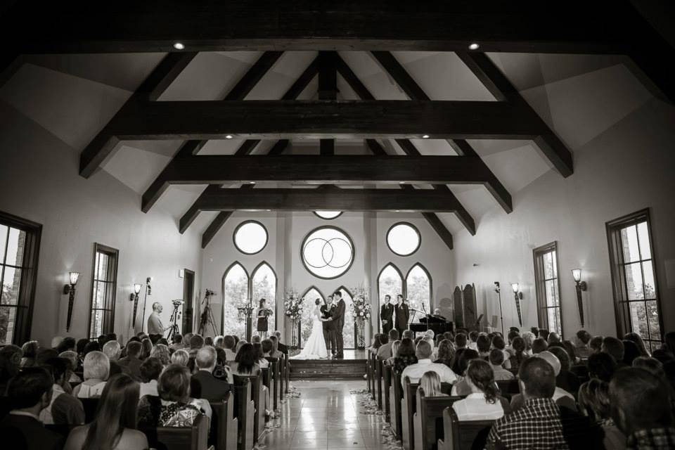 Wedding ceremony in black and white