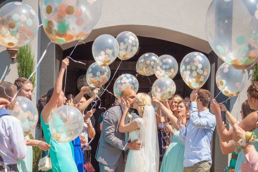 Balloons to celebrate the newlyweds