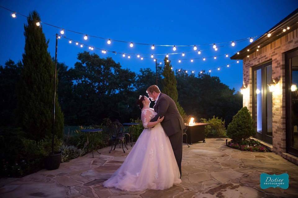 Newlyweds kiss