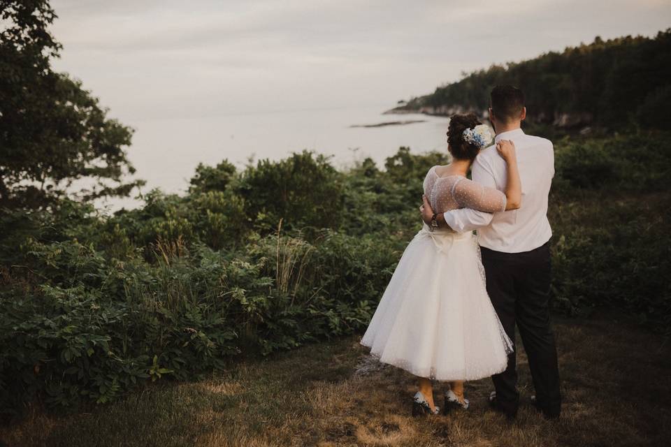 Newlyweds enjoy the view