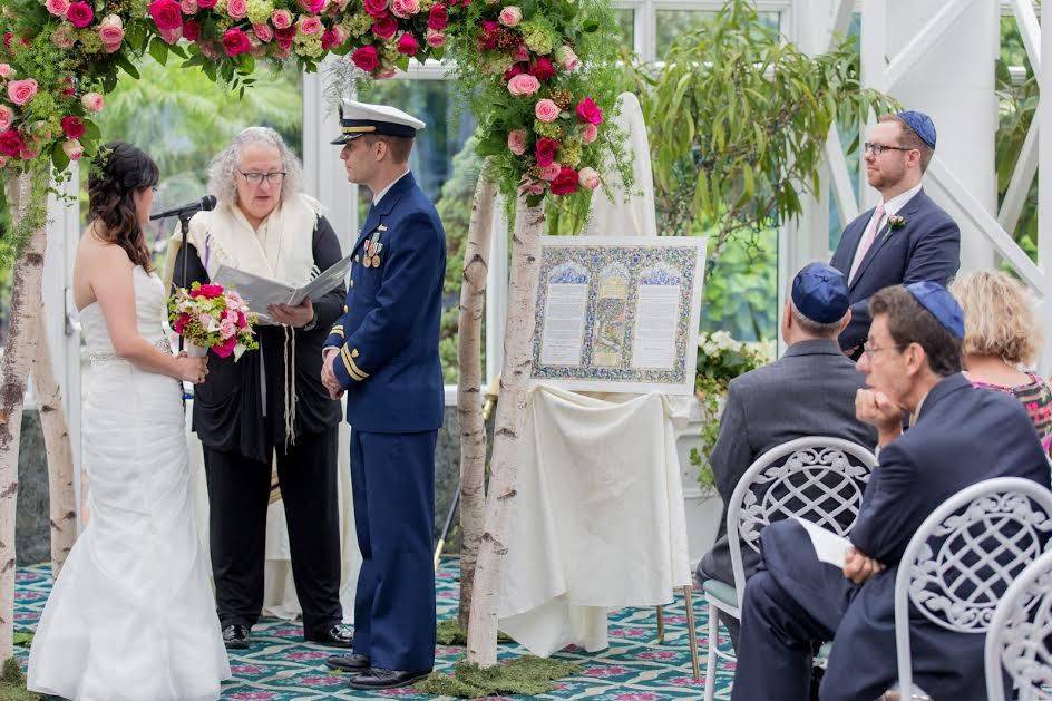 Exchanging their vows