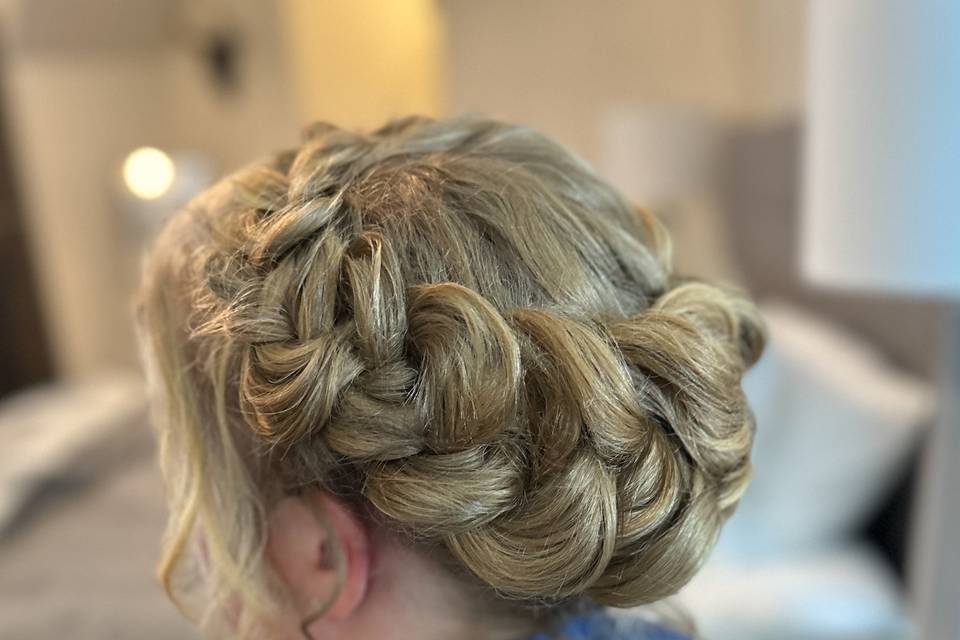 Crown braid bridal hairstyle