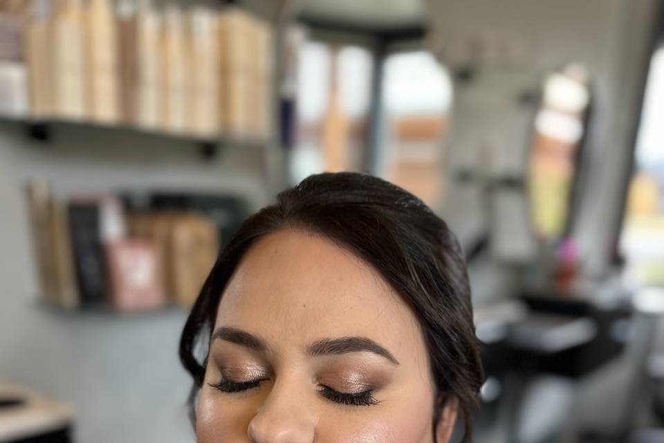 Bridal makeup and hair