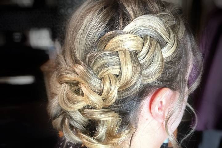 Side braid updo