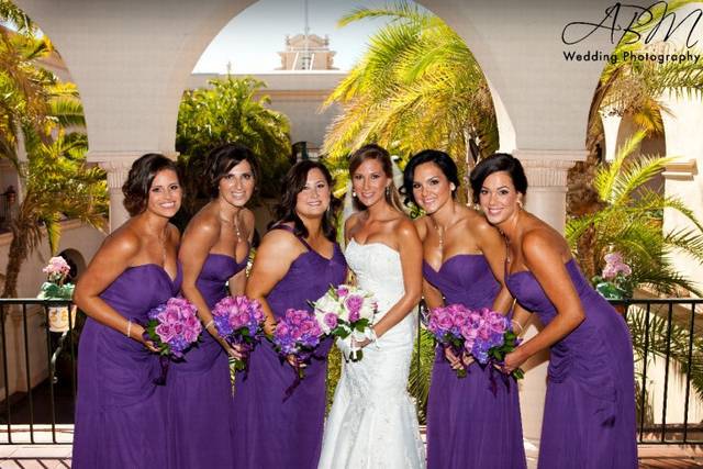 The bride with her bridesmaids