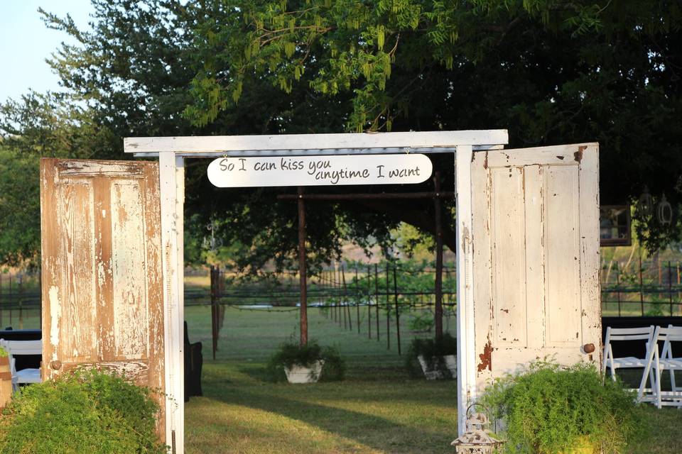 Entrance made from old doors