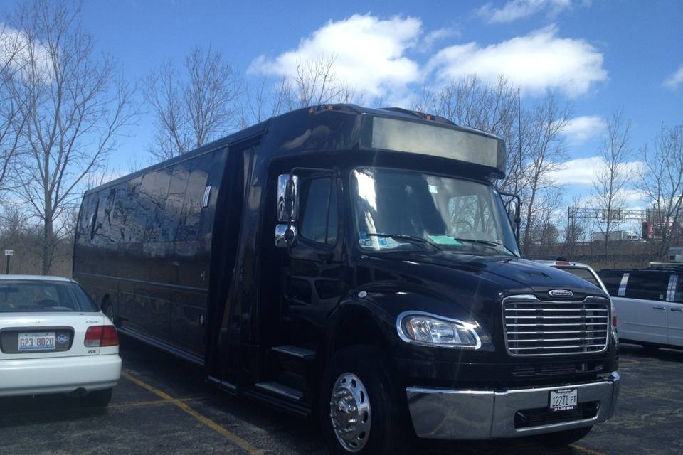 Black bus type limo