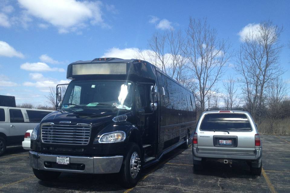 Black bus type limo