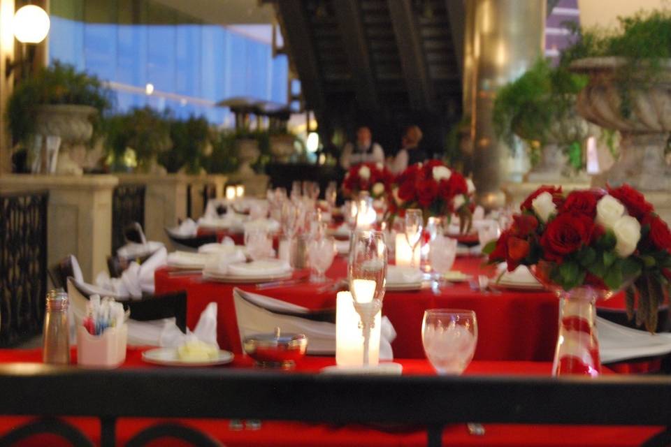 Our Front Patio, overlooks the famous Las Vegas Strip, and can accomodate 40 guests comfortably, 50 guests maximum.