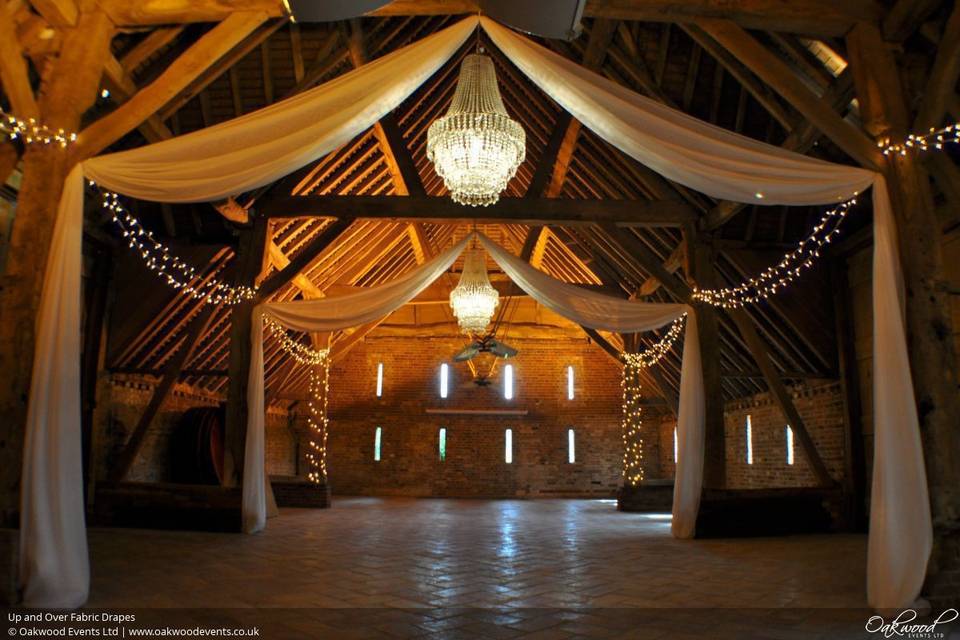 Rustic reception setup