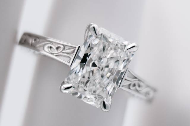 Custom Radiant Engagement Ring