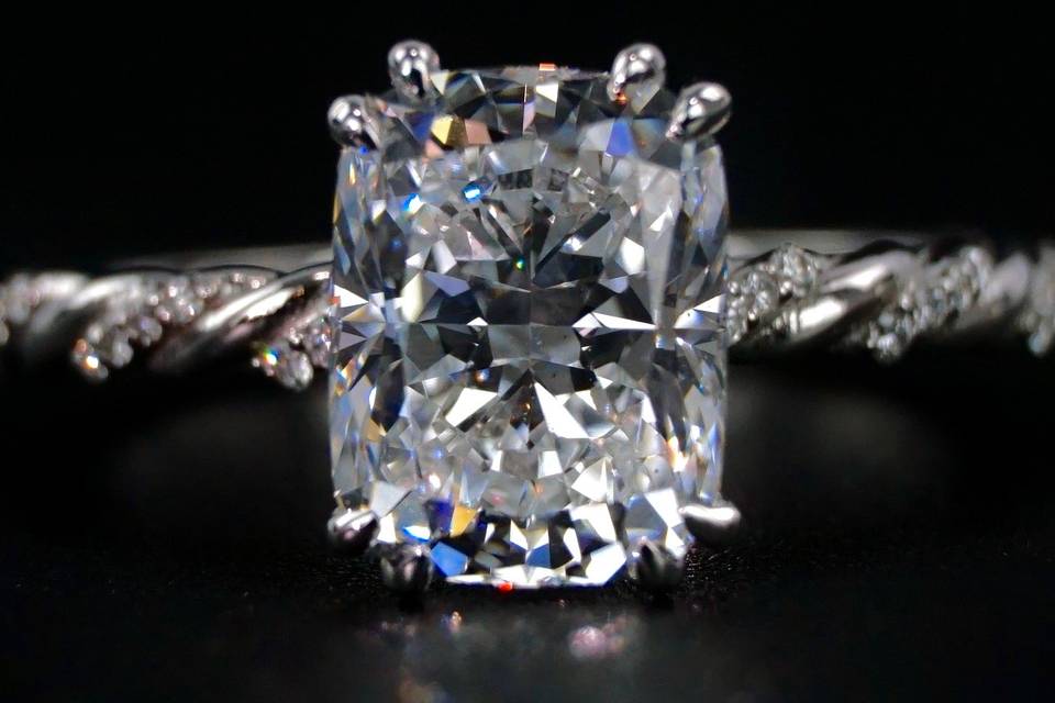 Custom Elongated Cushion Ring