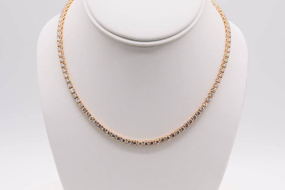 14k Gold Tennis Necklace