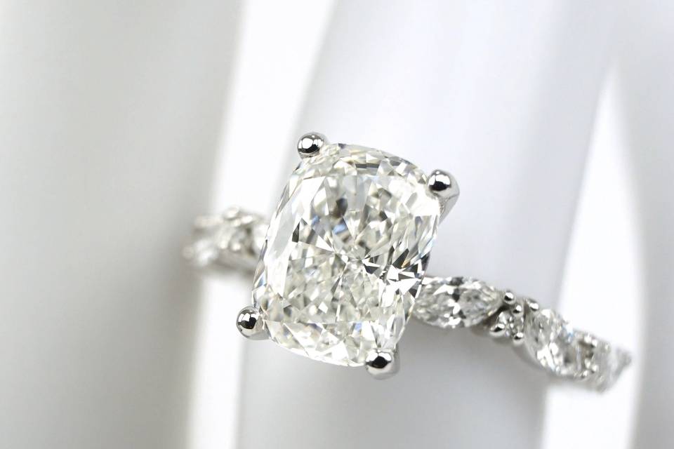 Custom Elongated Cushion Ring