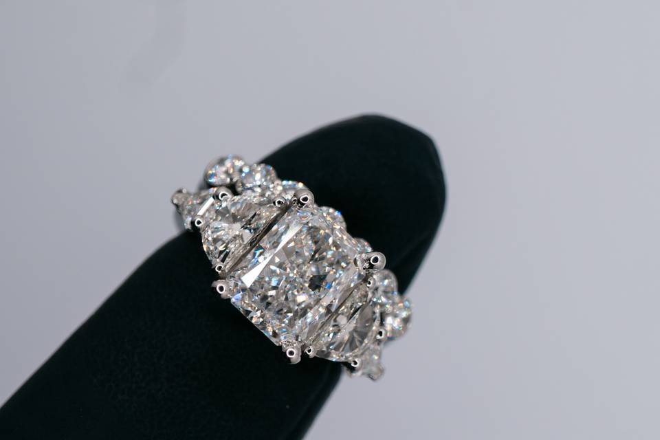 Custom Radiant Engagement Ring