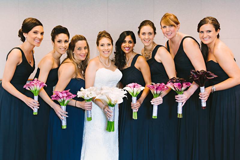 Bride and her bridesmaids