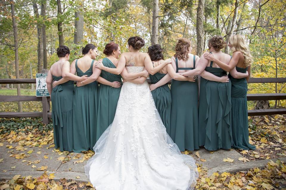 Bridesmaids in the fall