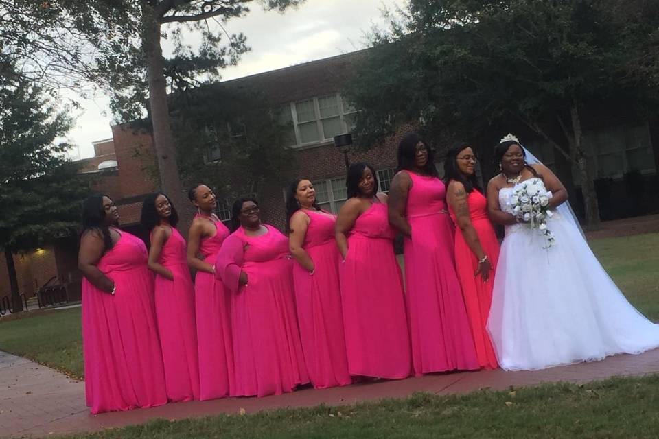Bridemaids and bride