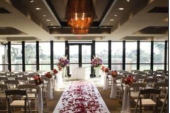 Indoor wedding aisle