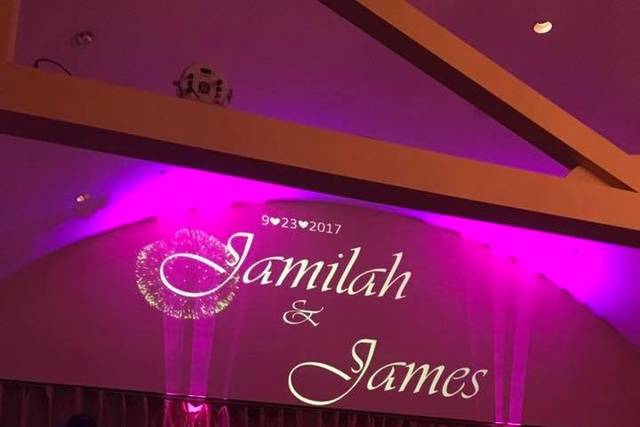 Wedding monogram uplighting