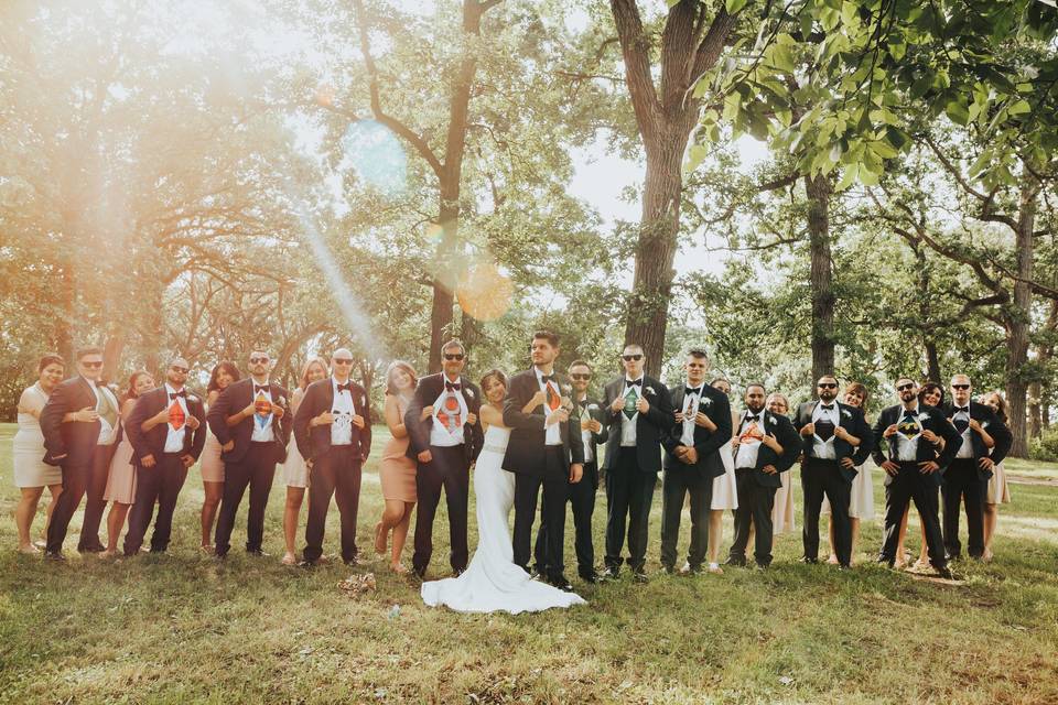 Inside the wedding barn