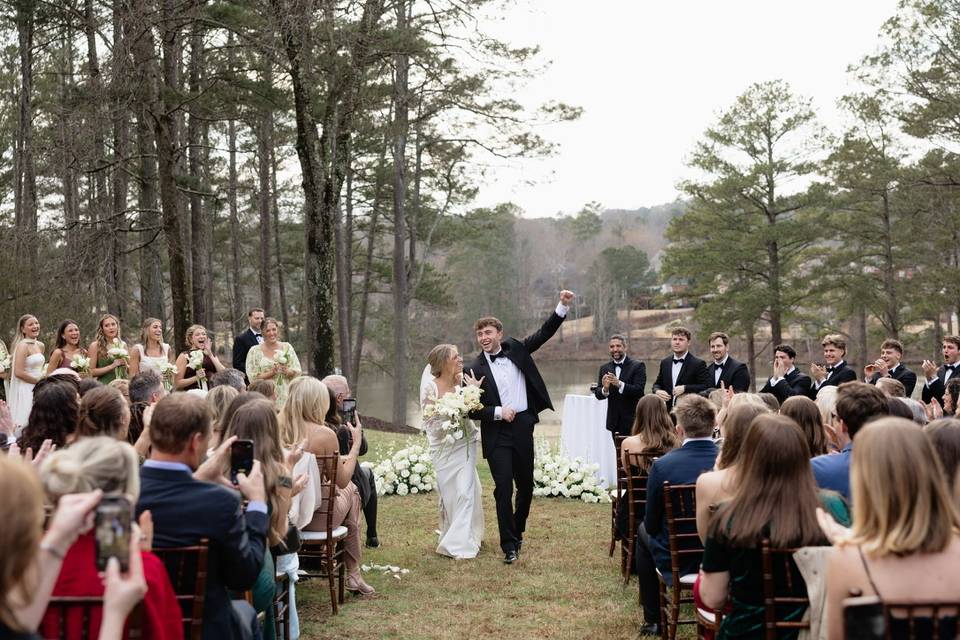 Bride and groom recessional