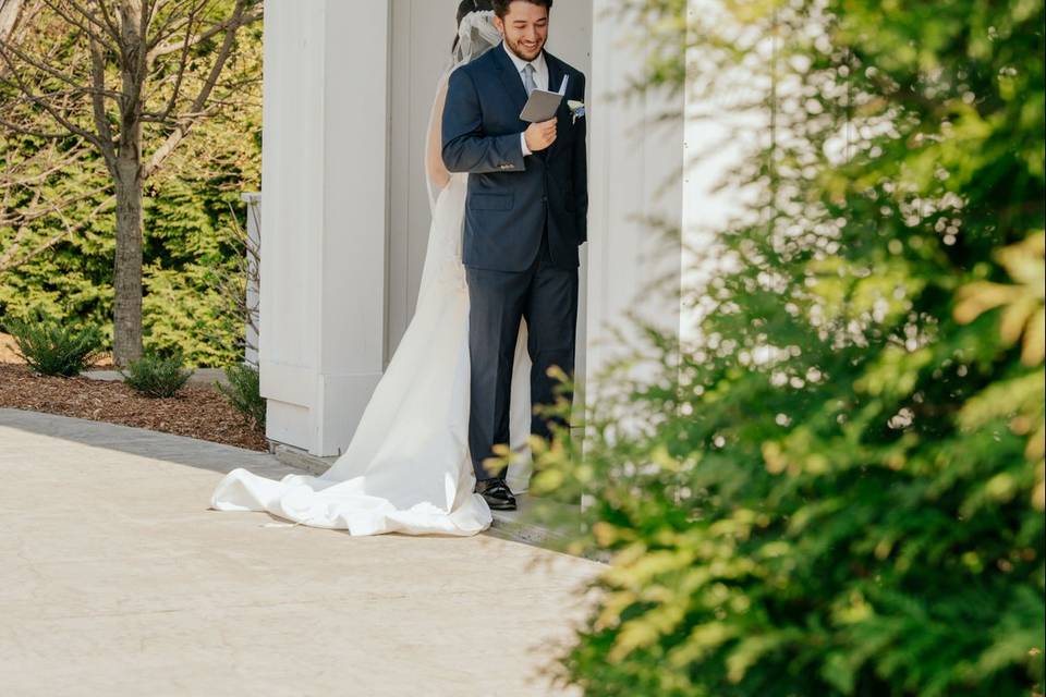 Bride and groom private vows