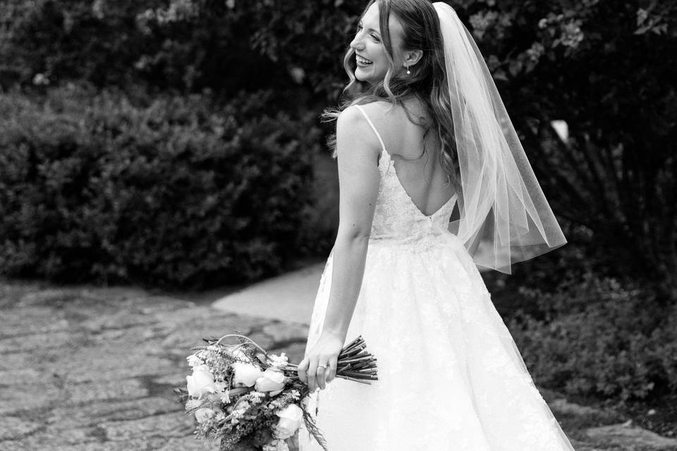 Bride smiling