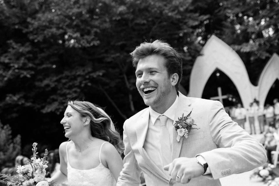 Bride and groom recessional