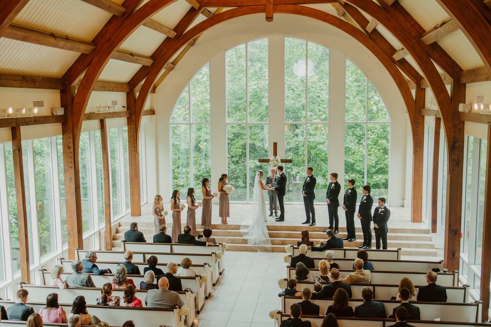 Wide shot of ceremony
