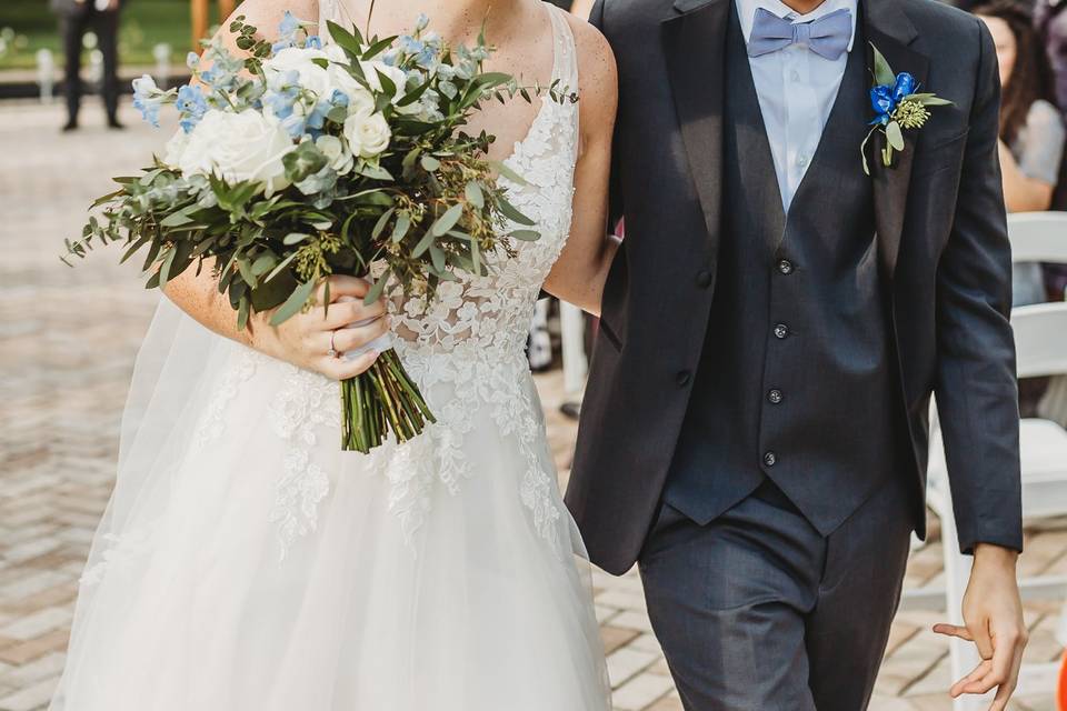 Bride and groom recessional