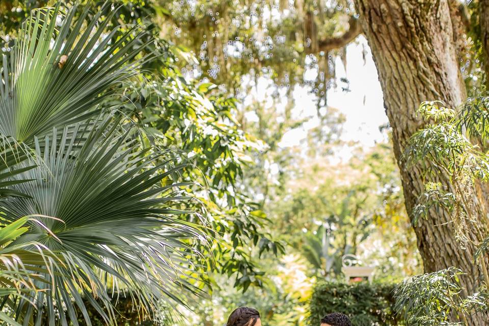 Bride and groom walking