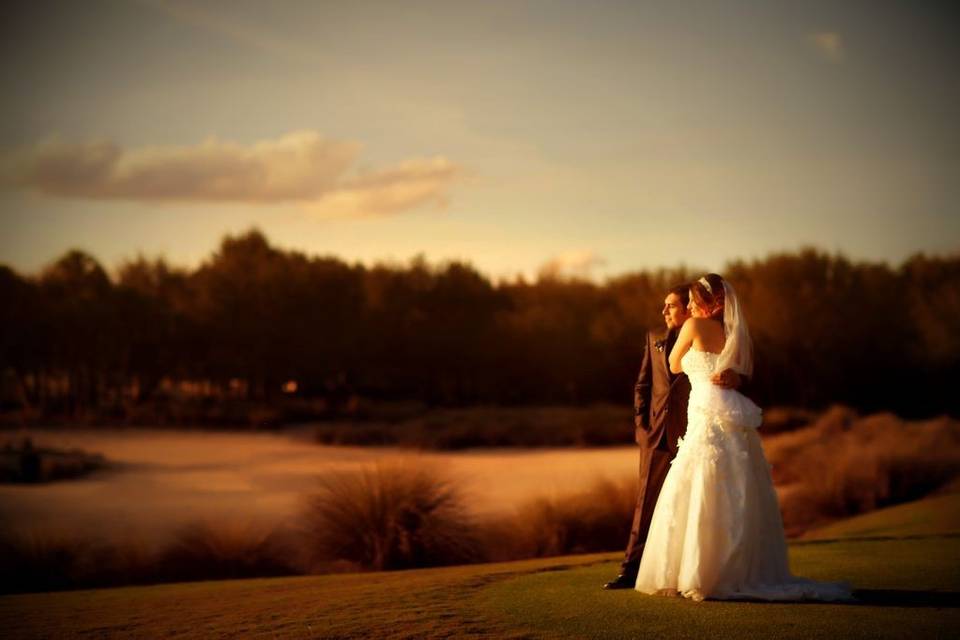 The bride and groom