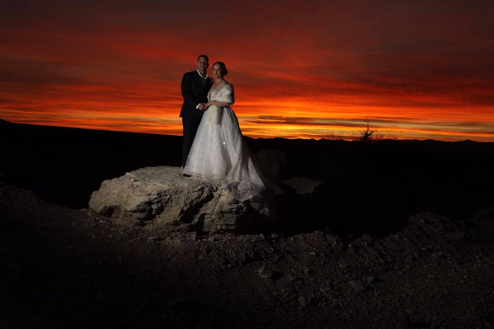 Breathtaking sunset wedding