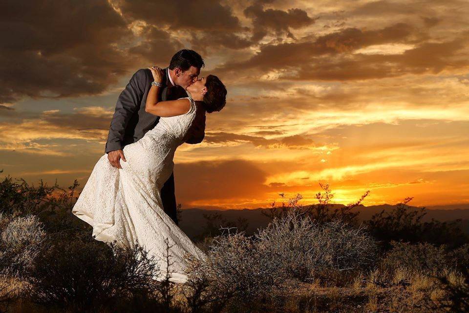 Romantic sunset wedding