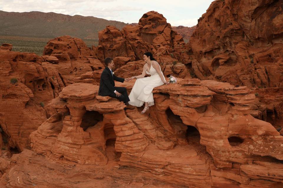 Scenic desert wedding