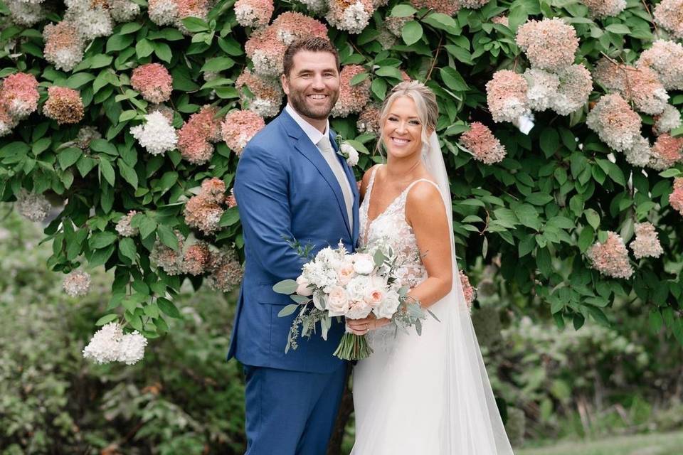 Blue Sharkskin Grooms suit