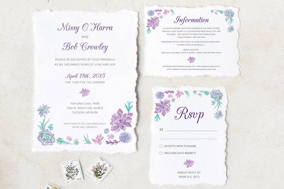 Desert floral invitation