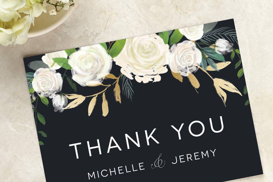 Flower garden thank you card