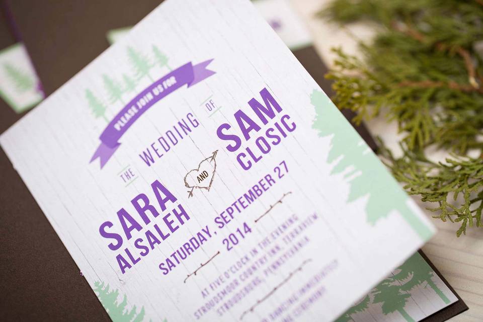 Rustic woods wedding invite