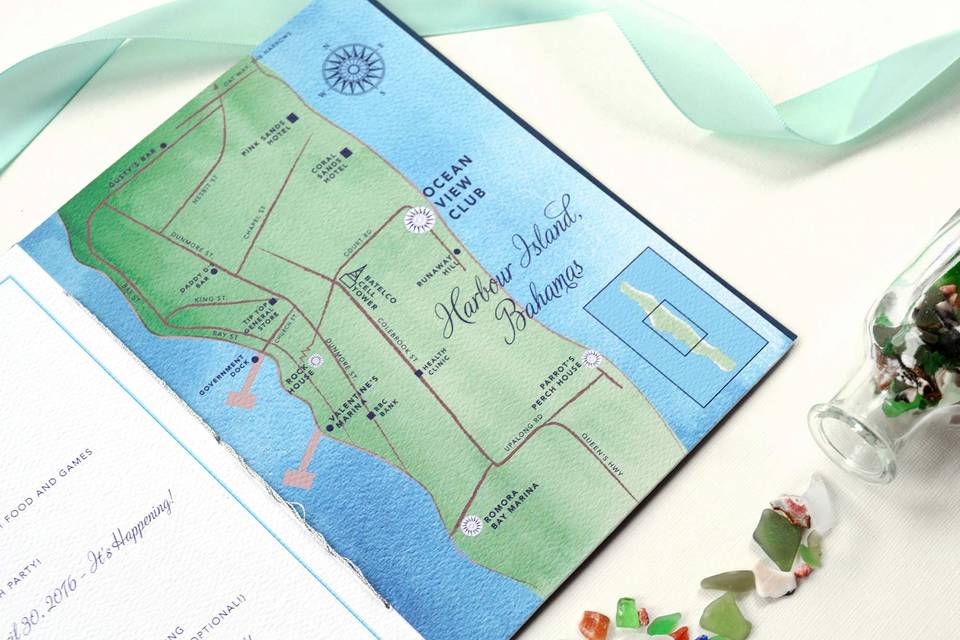 Bahamas wedding map